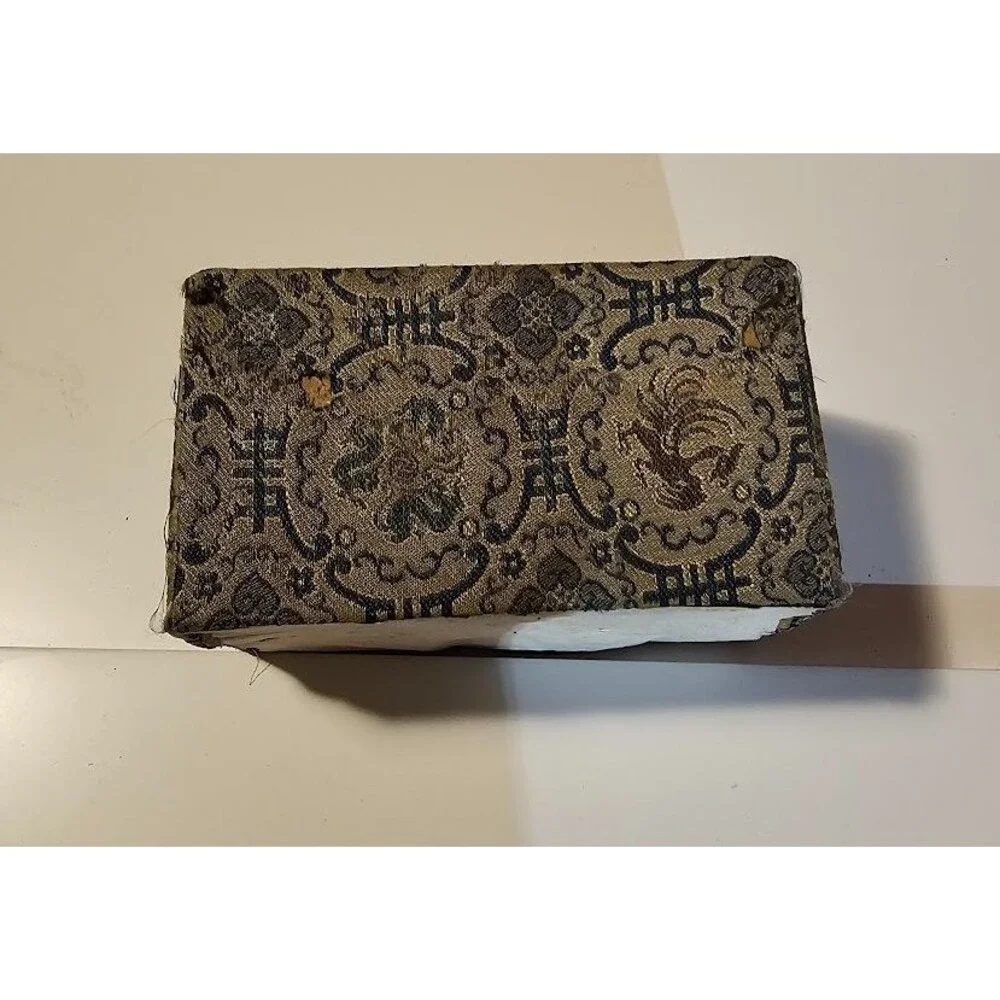 Vintage Fabric Trivet Box 4 X 2. Padded Inside - Very Unusual- interesting